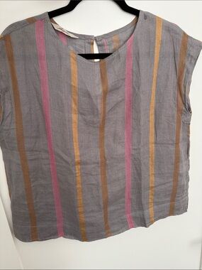 ICHI Antiquité's striped linen sleeveless top - one size NWOT